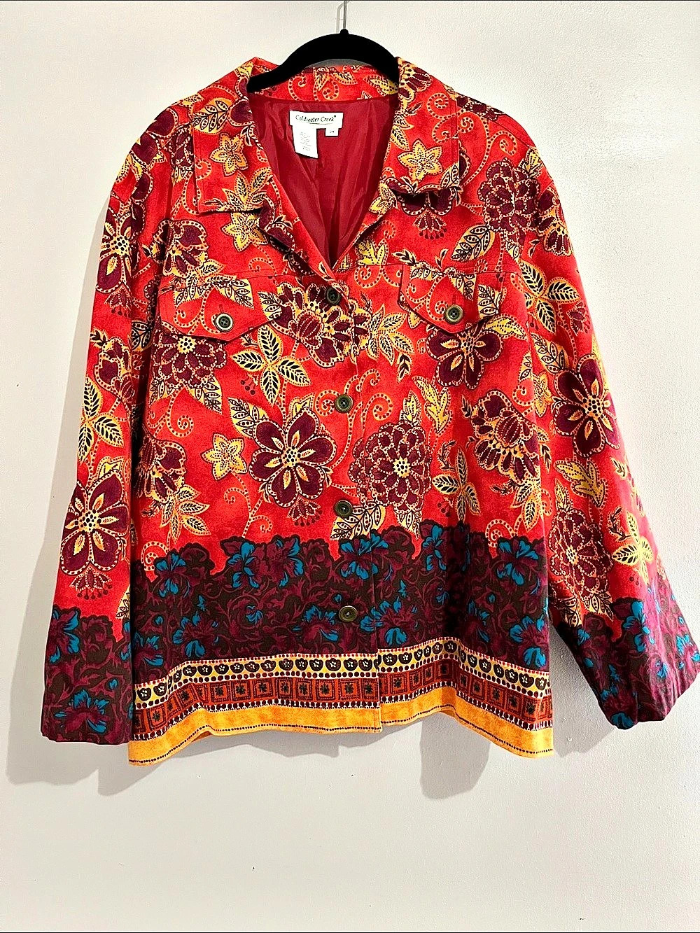 Coldwater Creek Floral Button Front Jacket tag size 3X